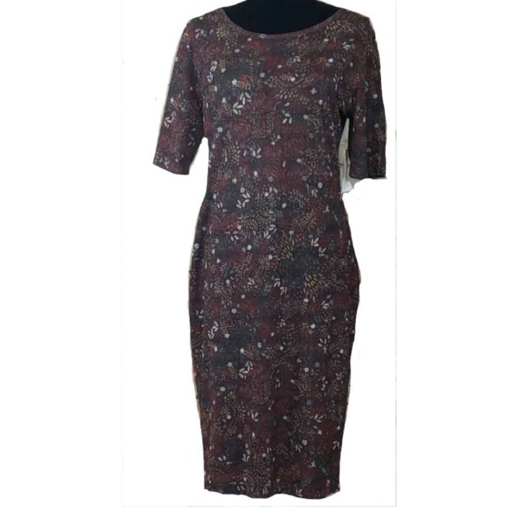 🆕️➕ LulaRoe 💜 Julia Brown Floral Dress